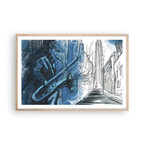 Poster în ramă de stejar deschis - Rapsodie urbană - 91x61 cm