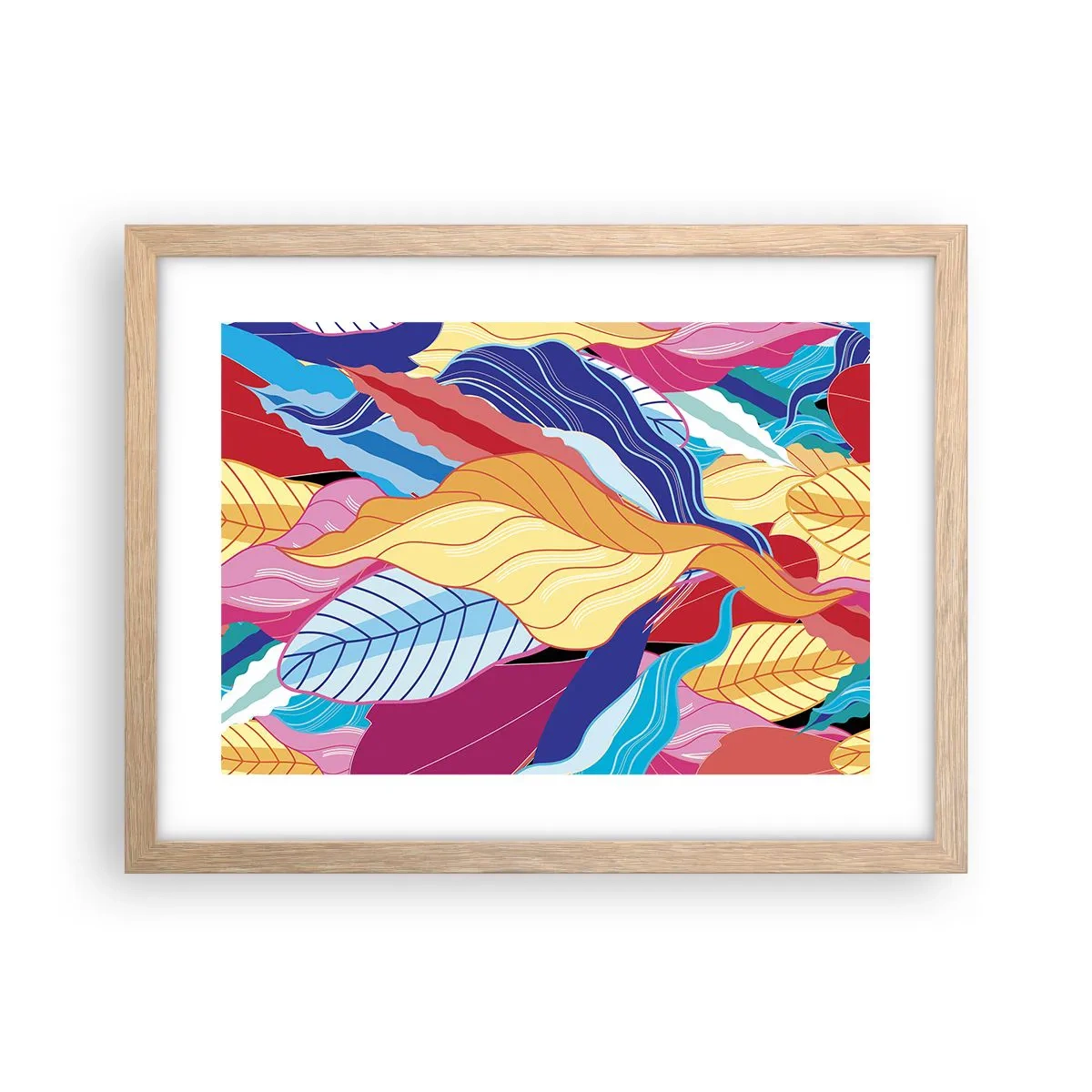 Poster în ramă de stejar deschis - O dezordine colorată - 40x30 cm