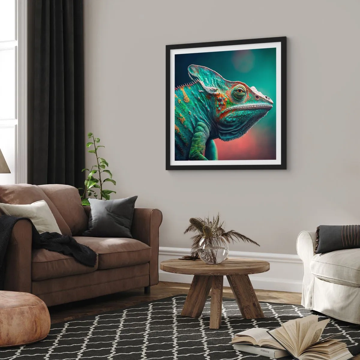 Poster în ramă neagră - Mă poți vedea? Nu e bine... - 40x40 cm