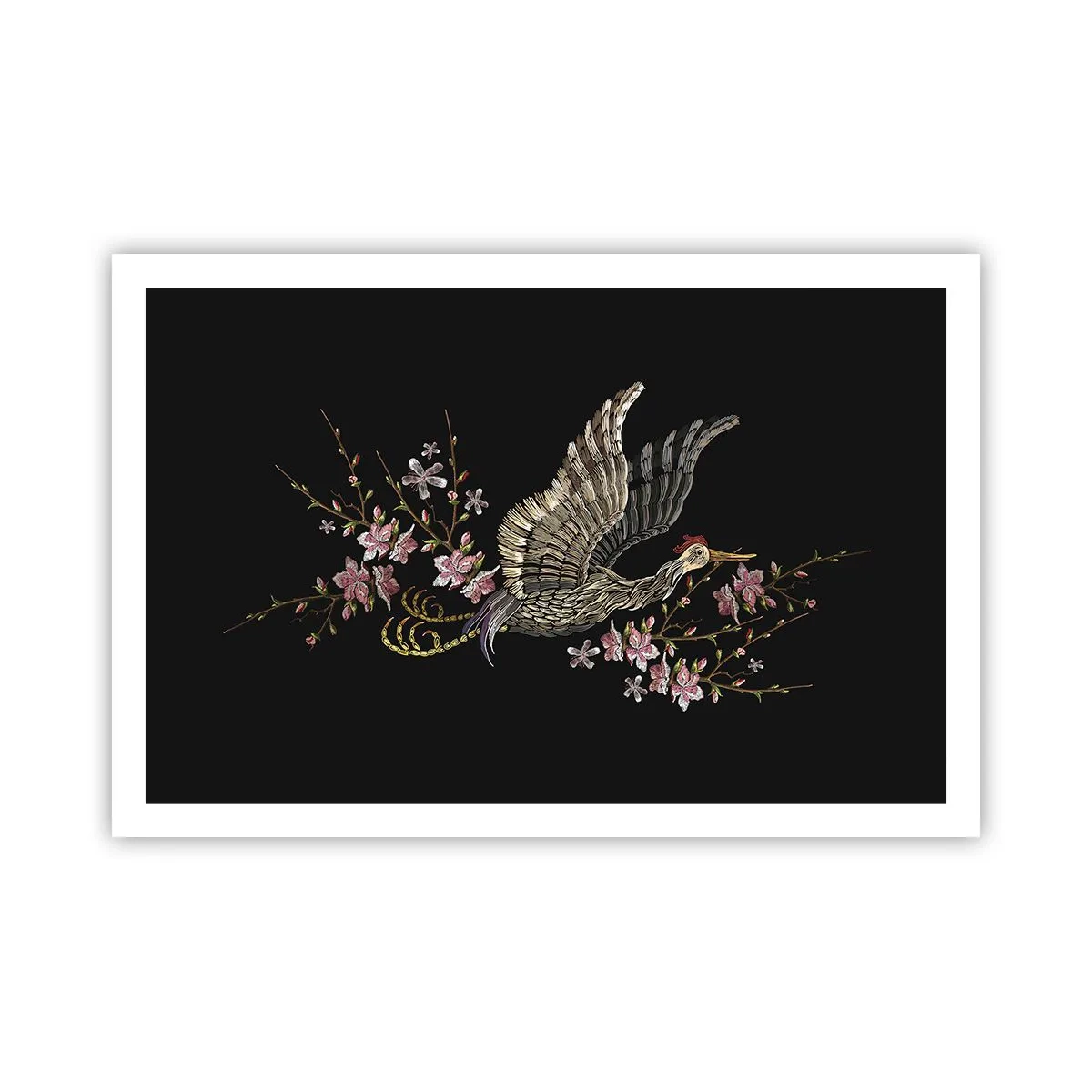 Poster - Pasăre exotică brodată - 91x61 cm