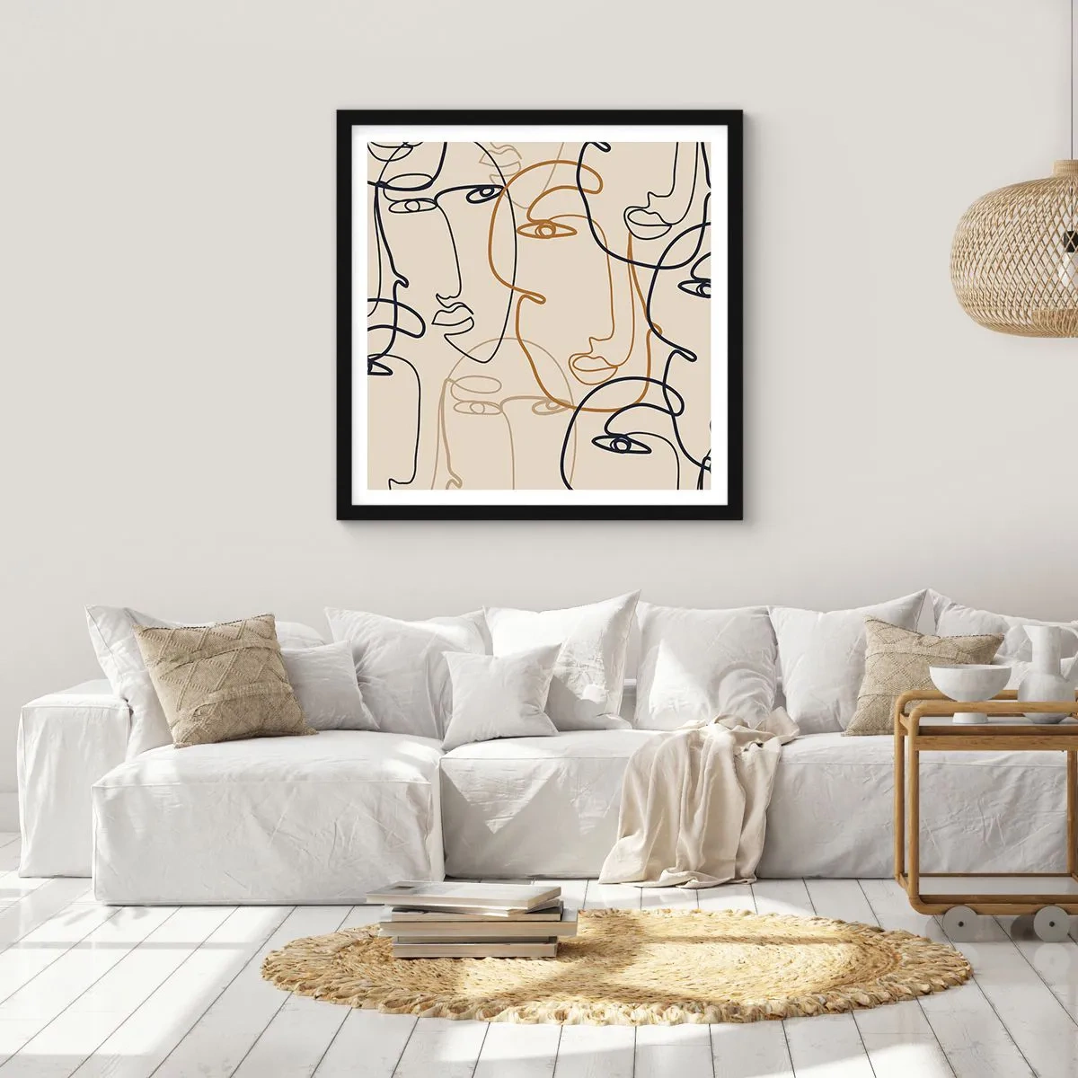 Poster în ramă neagră - Portret multiplicat - 40x40 cm