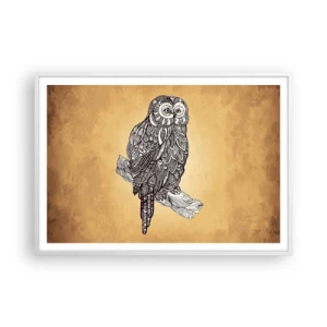 Poster în ramă albă - Ornamente complicate de înțelepciune - 100x70 cm