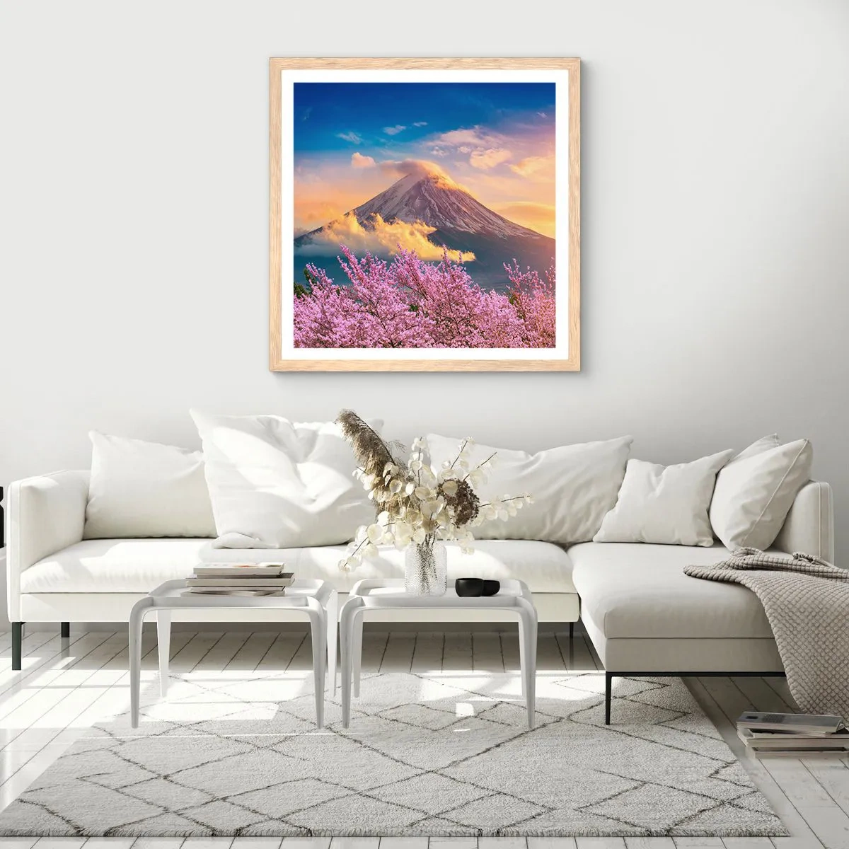 Poster în ramă de stejar deschis - Sfințenia japoneză - 40x40 cm