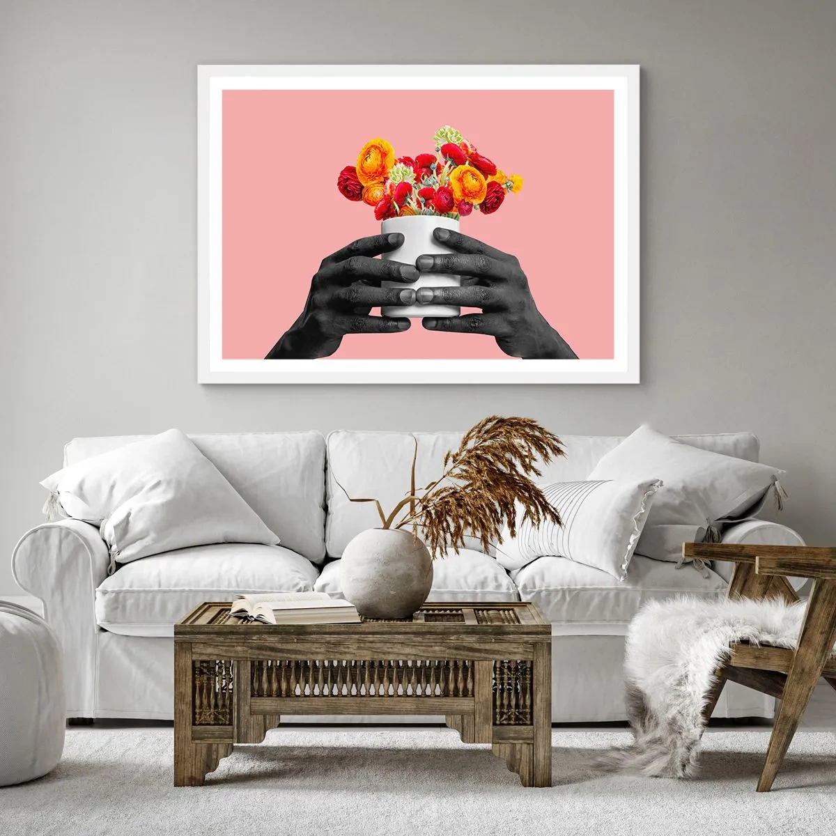 Poster în ramă albă - Apoteoza vieții - 60x60 cm