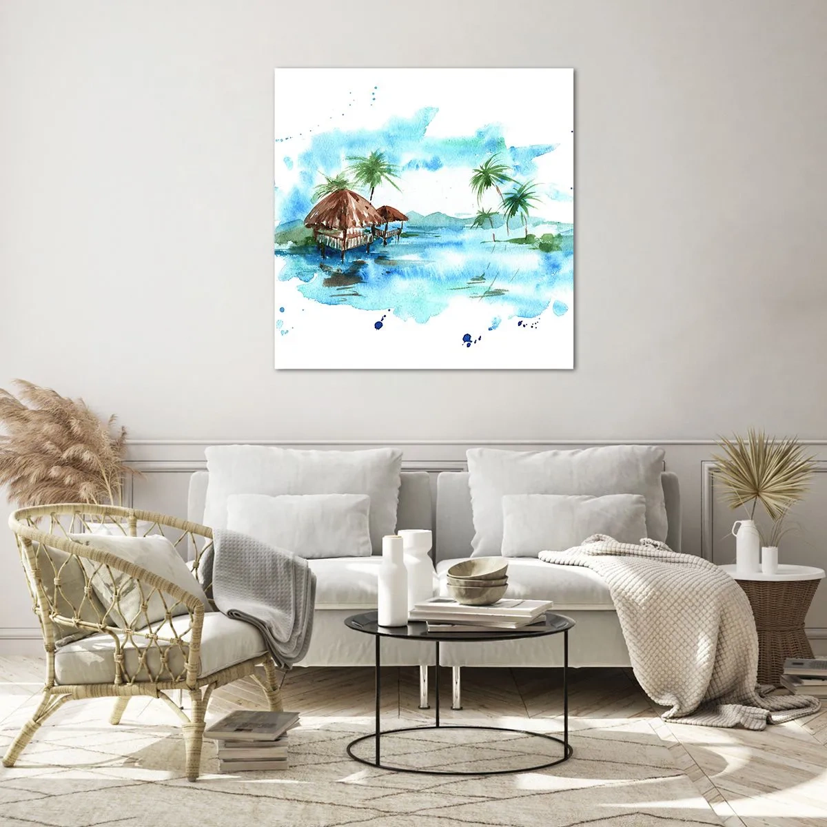 Tablou pe sticlă - Undeva în Pacific - 70x70 cm