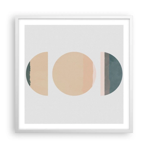 Poster în ramă albă - Roată cu roată - 60x60 cm