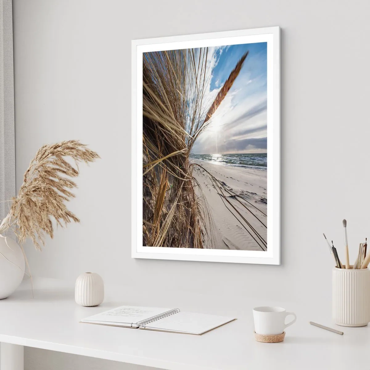 Poster în ramă albă - O întâlnire a elementelor - 70x100 cm