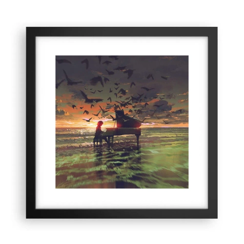 Poster în ramă neagră - Concert pentru pian și valuri - 30x30 cm