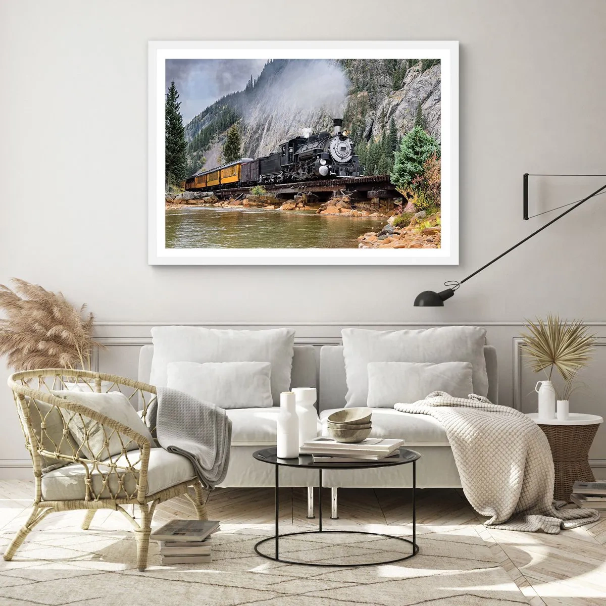 Poster în ramă albă - Și încotro? Unde? - 91x61 cm