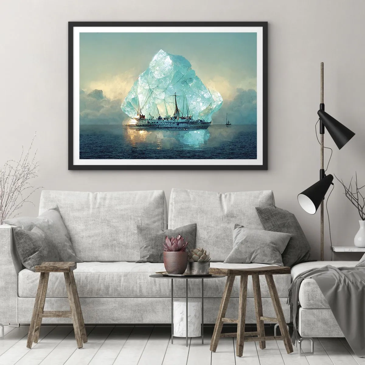Poster în ramă neagră - Diamant arctic - 70x50 cm