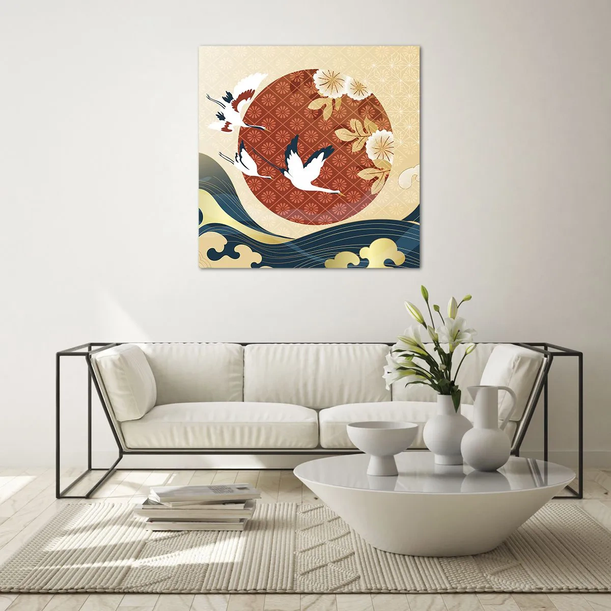 Tablou pe sticlă - O fabulă japoneză - 40x40 cm