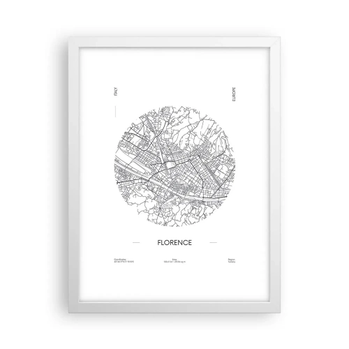 Poster în ramă albă - Anatomia Florenței - 30x40 cm