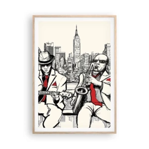 Poster în ramă de stejar deschis - Improvizație la New York - 70x100 cm