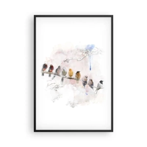 Poster în ramă neagră - Întâlnire înaripată - 61x91 cm