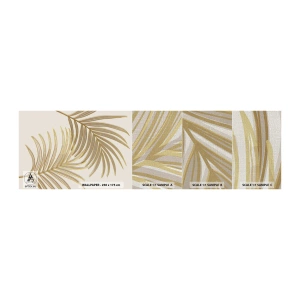 Mostră tapet Premium Canvas - Palmier de aur! - Abstracția, Frunza de palmier, Grafică - 100x30 cm