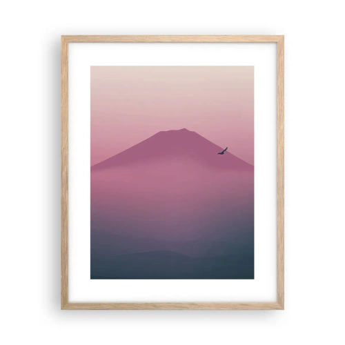 Poster în ramă de stejar deschis - Călători deasupra norilor - 40x50 cm