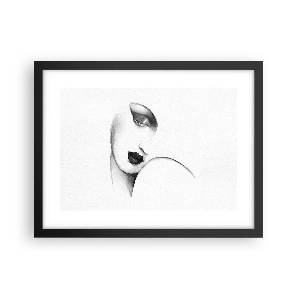 Poster în ramă neagră - În stilul Lempickei - 40x30 cm