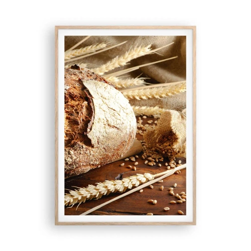 Poster în ramă de stejar deschis - Apetisantă, parfumată, crocantă - 70x100 cm