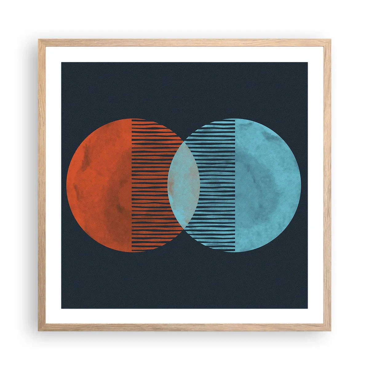 Poster în ramă de stejar deschis - Fantezie astronomică - 60x60 cm