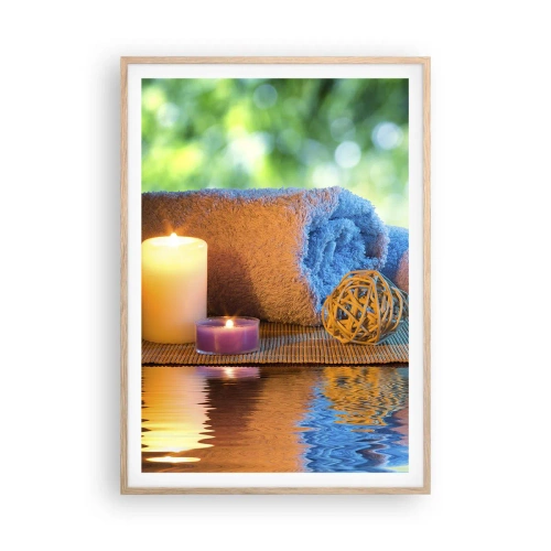 Poster în ramă de stejar deschis - Timp pentru corp - 70x100 cm