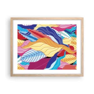 Poster în ramă de stejar deschis - O dezordine colorată - 50x40 cm