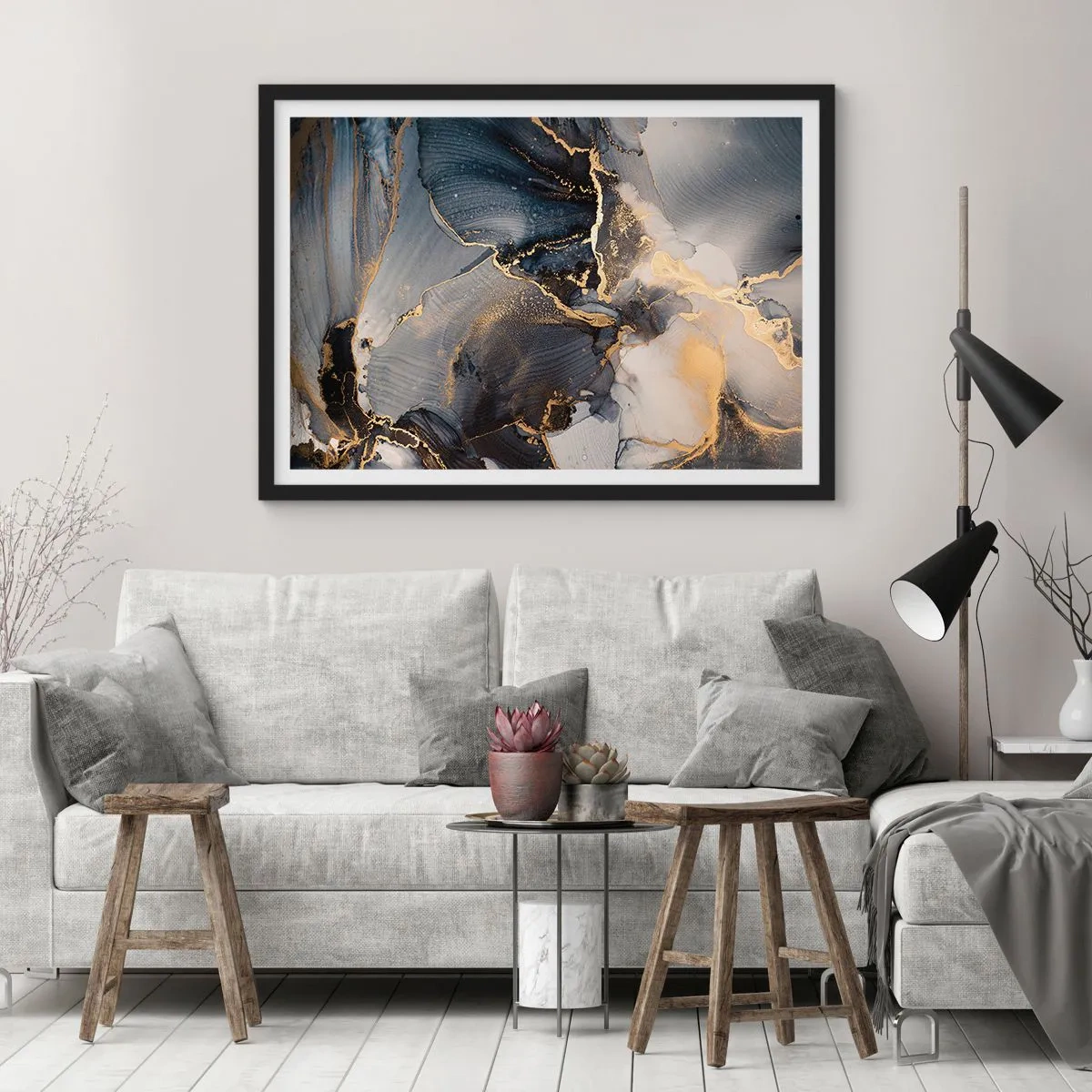 Poster în ramă neagră - Viața unei pietre - 91x61 cm