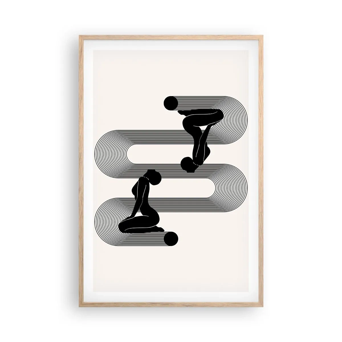 Poster în ramă de stejar deschis - Simetrie senzuală - 61x91 cm