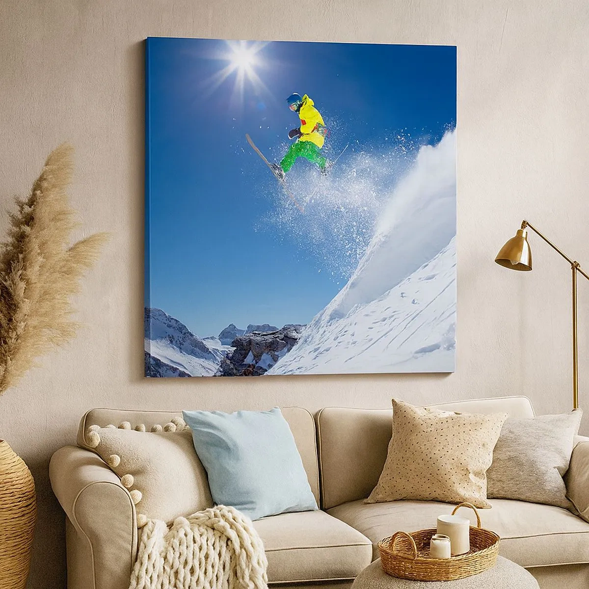 Tablou pe pânză - Dansând cu munții - 30x30 cm