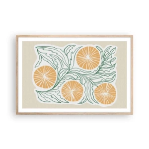 Poster în ramă de stejar deschis - Etnic cu o notă de abstracție - 91x61 cm