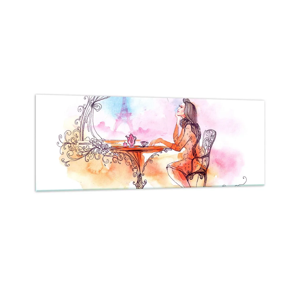 Tablou pe sticlă - Șic parizian - 140x50 cm