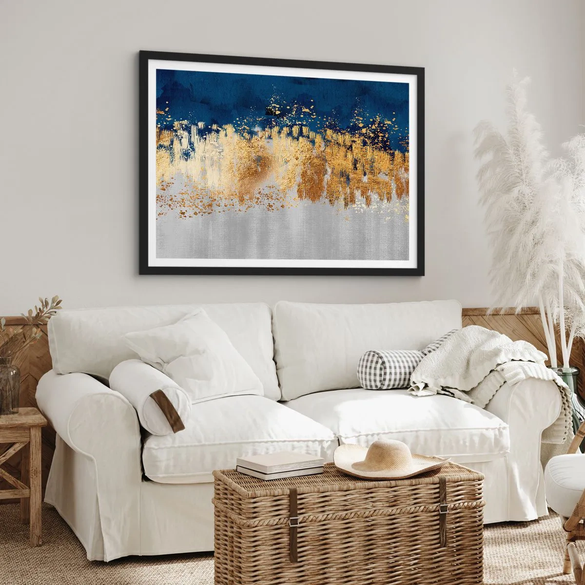 Poster în ramă neagră - Compoziție modernă cu bliț - 100x70 cm