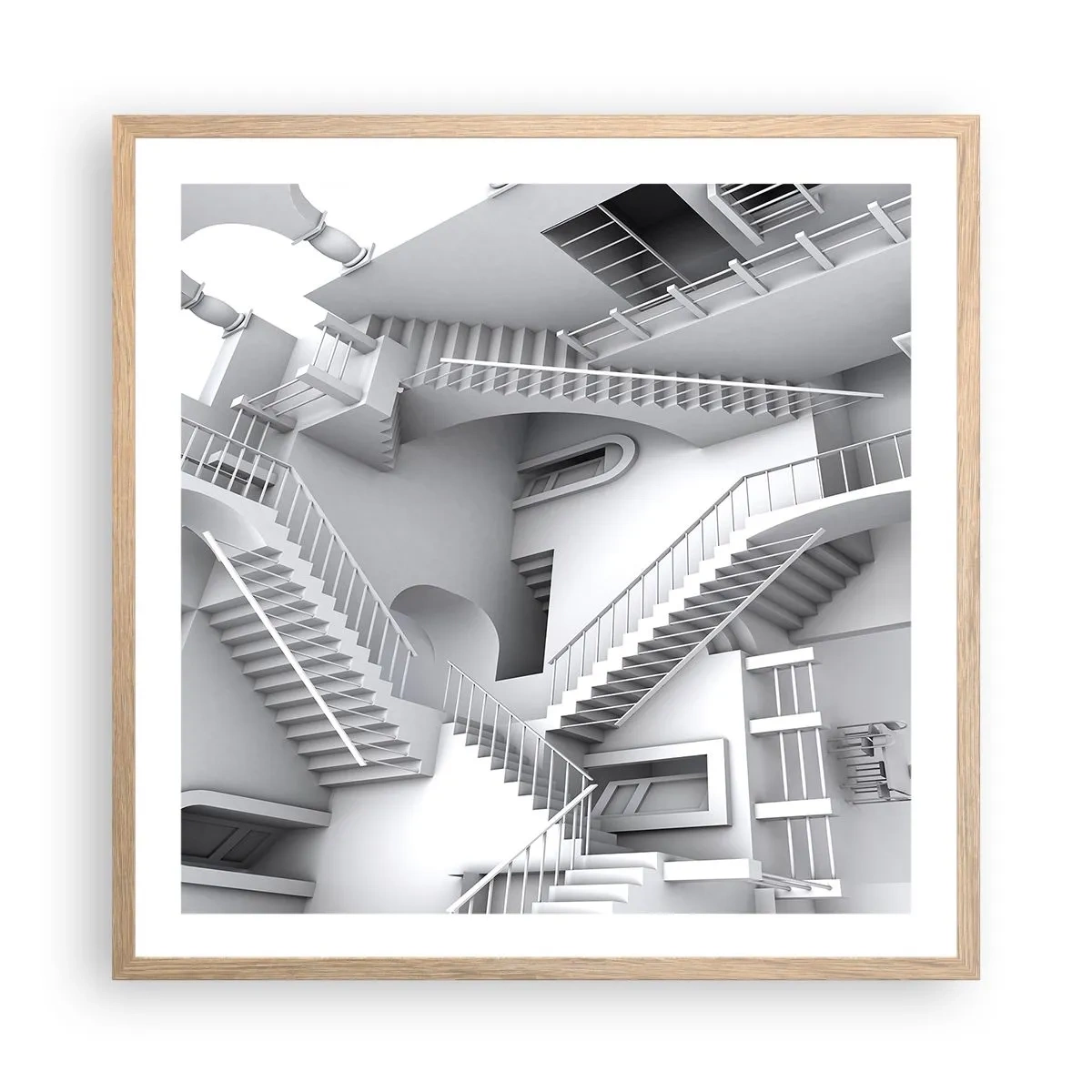 Poster în ramă de stejar deschis - Paradoxurile spațiului - 60x60 cm