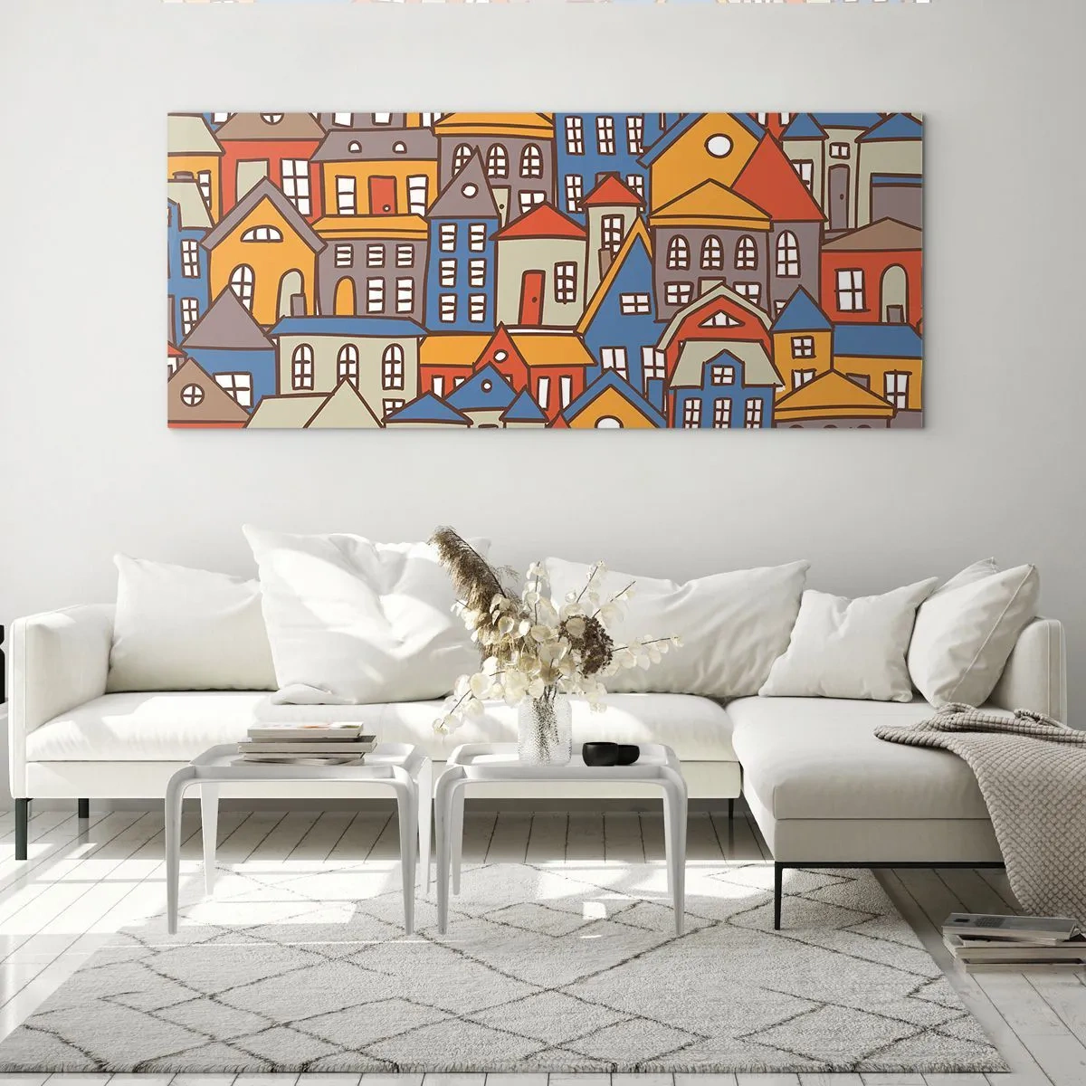 Tablou pe sticlă - În spatele casei - 140x50 cm