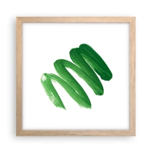 Poster în ramă de stejar deschis - Glumă verde - 30x30 cm
