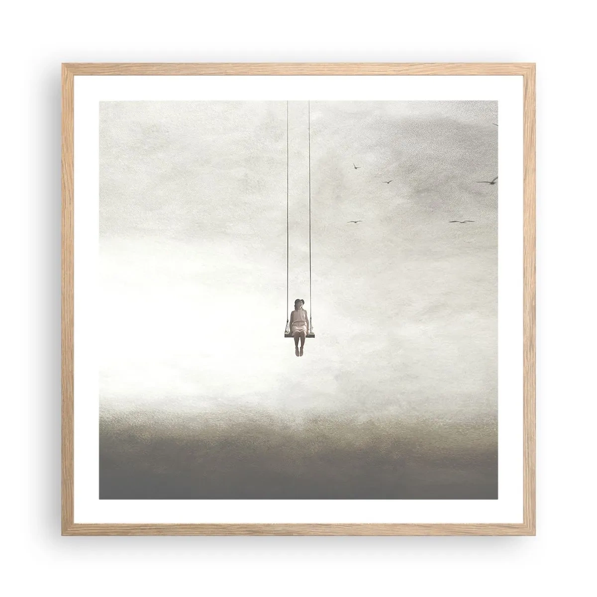 Poster în ramă de stejar deschis - Copilul din noi - 60x60 cm