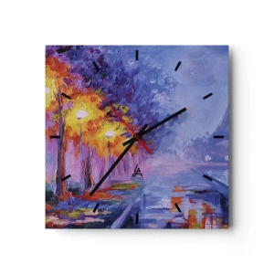 Ceas de perete - Ceas pe sticlă - O plimbare de vis - 30x30 cm