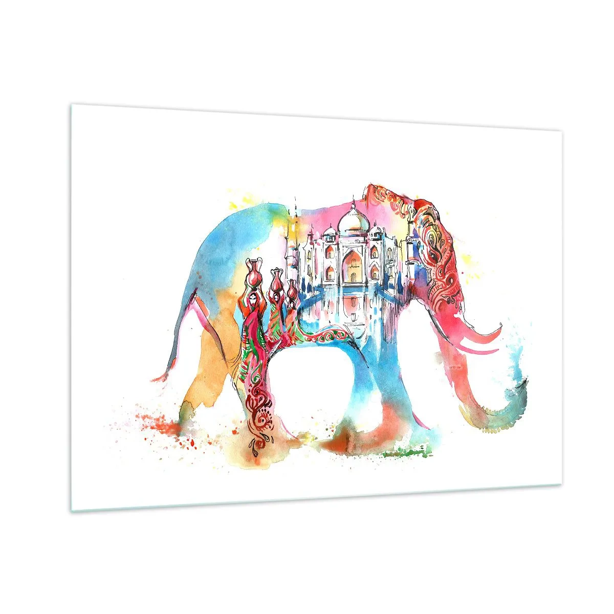 Tablou pe sticlă - India - aura iubirii - 100x70 cm