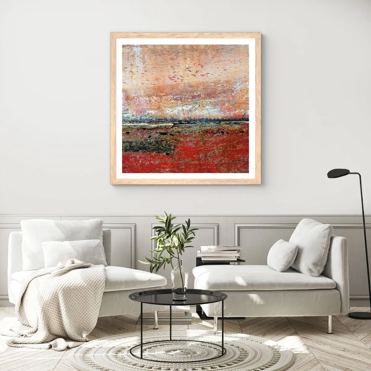 Poster în ramă de stejar deschis - Oare este marea? - 40x40 cm