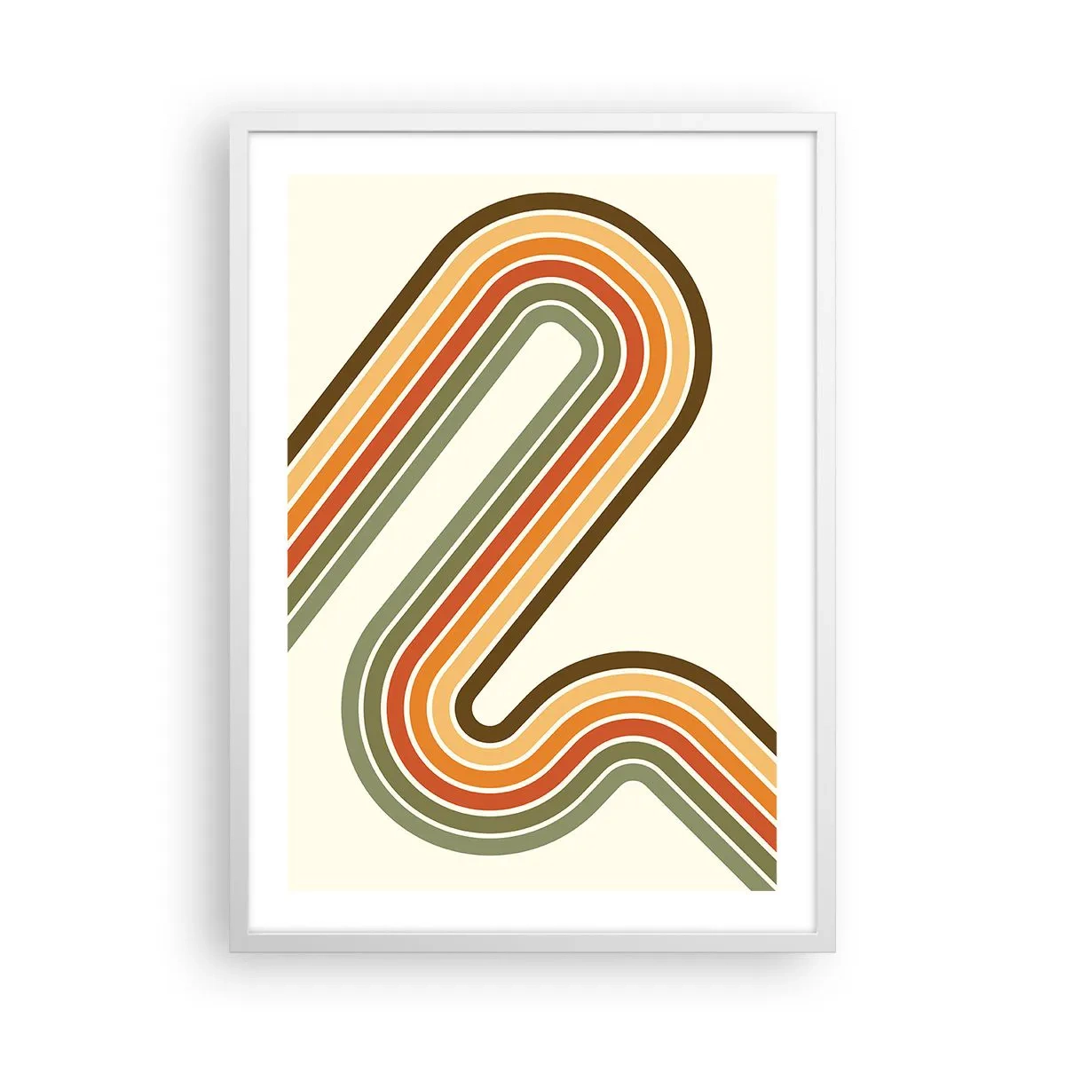 Poster în ramă albă - Cu zigzag până la destinație - 50x70 cm