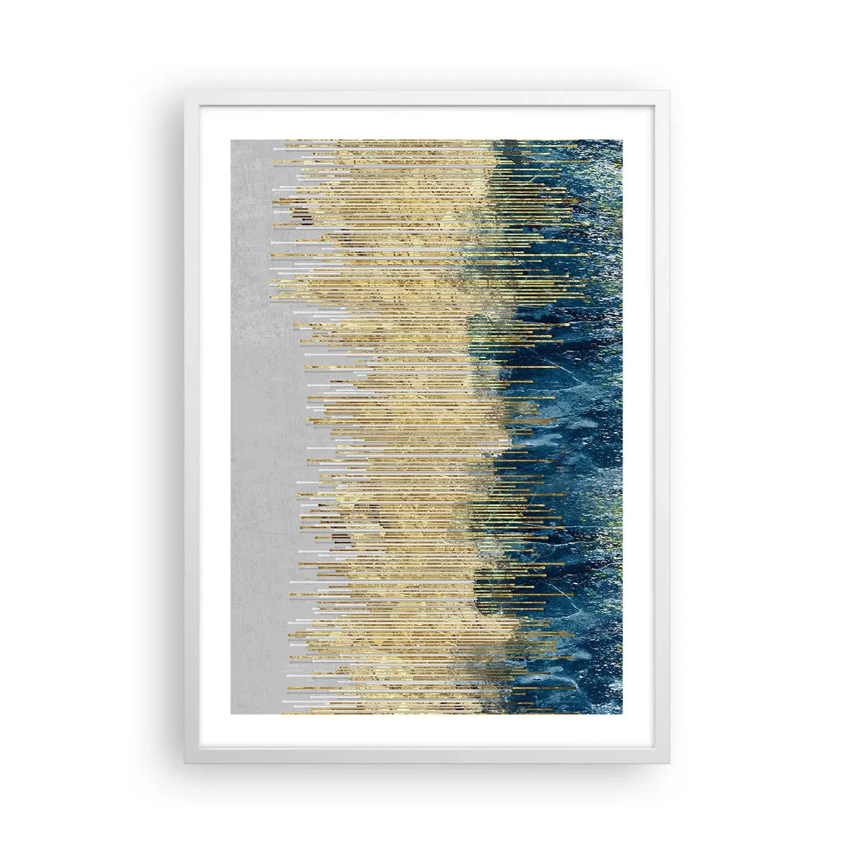 Poster în ramă albă - Granița aurită - 50x70 cm