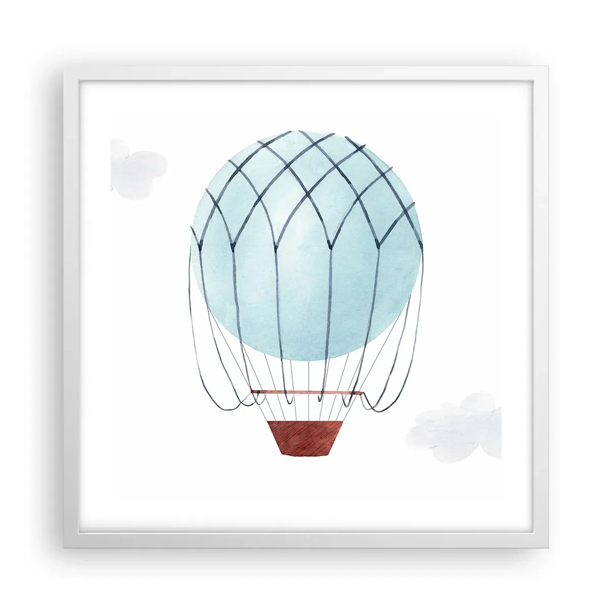 Poster în ramă albă - Complet în nori - 50x50 cm