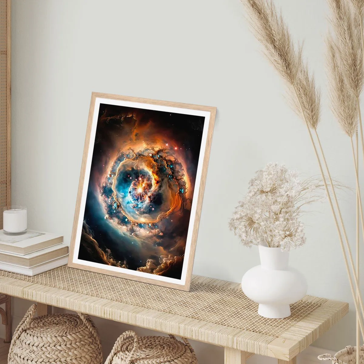 Poster în ramă de stejar deschis - Început - 50x70 cm