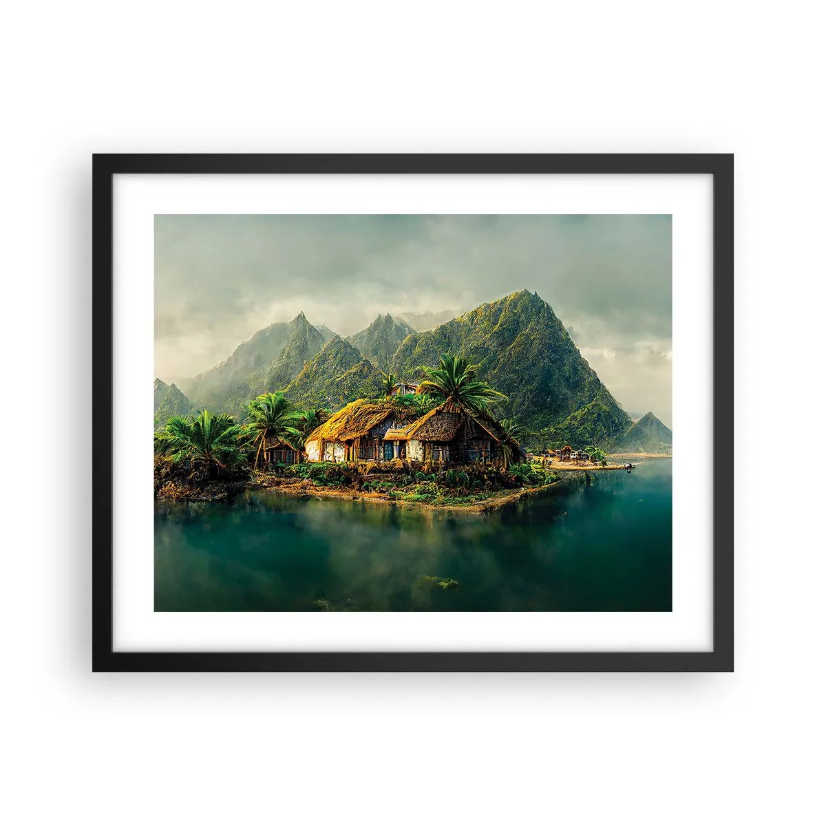 Poster în ramă neagră - Paradisul tropical - 50x40 cm