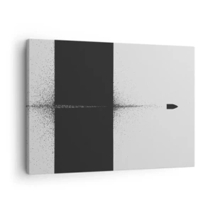 Tablou pe pânză Canvas - Un proiectil simbolic într-un stil minimalist, abstract. - 70x50cm - Direct la țintă - Decorațiune modernă pentru perete pentru living și dormitor ARTTOR