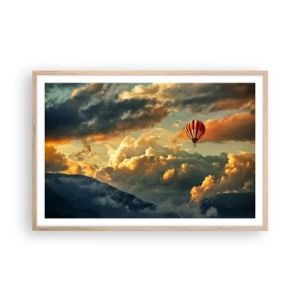 Poster în ramă de stejar deschis - Zbor pentru că vreau - 91x61 cm