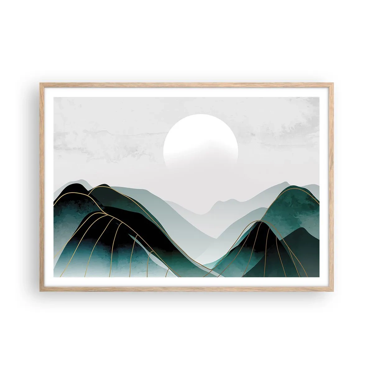 Poster în ramă de stejar deschis - Măreție deplină - 100x70 cm