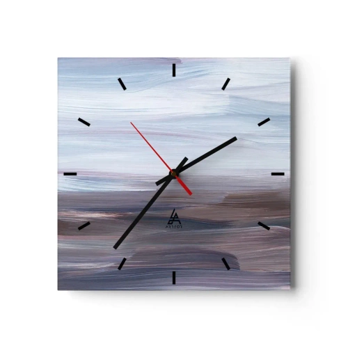 Ceas de perete - Ceas pe sticlă - Elemente: apă - 30x30 cm