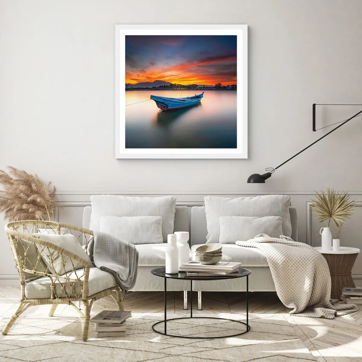 Poster în ramă albă - O noapte bună înainte - 30x30 cm