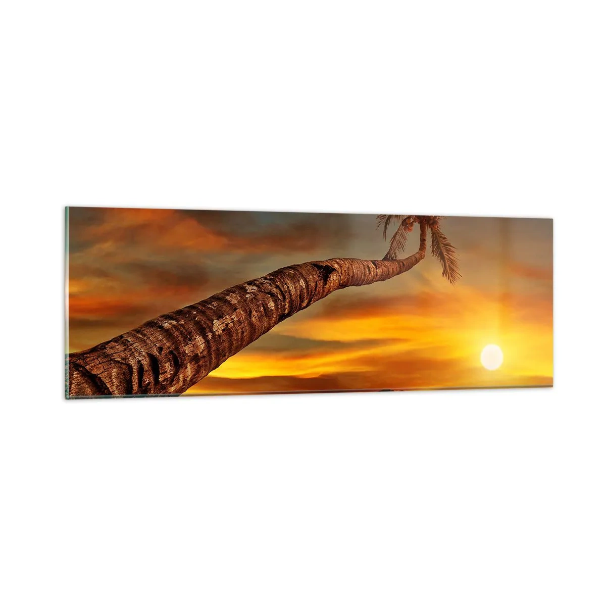 Tablou pe sticlă - Vacanță exotică, aventură în Caraibe - 90x30 cm