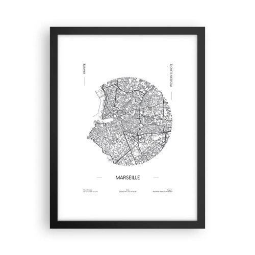 Poster în ramă neagră - Anatomia Marsiliei - 30x40 cm